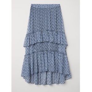 H&M Blue Patterned Maxi skirt